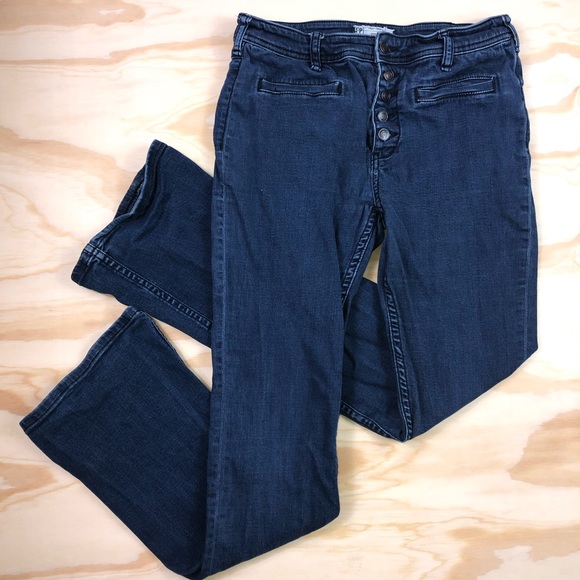 Free People Denim - Free People High Rise Exposed Button Fly Jeans